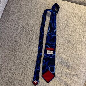 Valentino Vibrant Blue and Red Patterned Tie